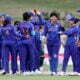 Indian women's team celebrating after the win over Bangladesh