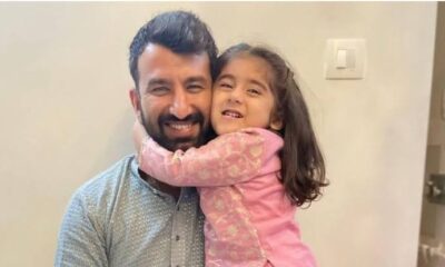 Cheteshwar Pujara shared a video of meeting his daughter after the match against Middlesex